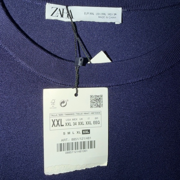 Zara Deep Blue Knit Pullover - Picture 4 of 4